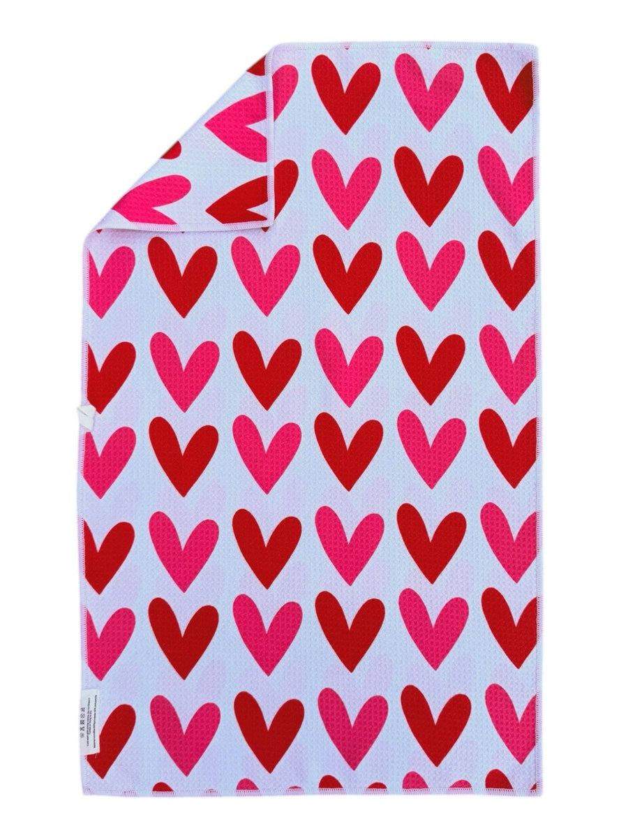 Heart Towel: Double-Sided Hand Towel: White / 17x27 in / Hand Towel