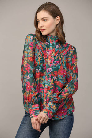 Fall Floral Blouse