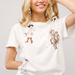 Load image into Gallery viewer, 23228T - Western Motif Embroidered Graphic T Shirt: OFF WHITE / M
