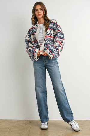 Buttoned Fleece Jacket