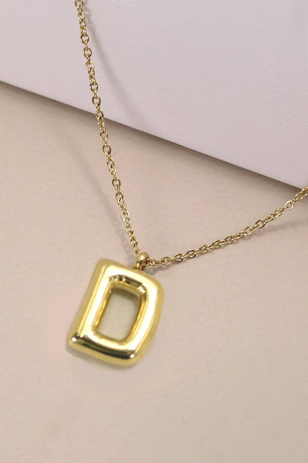 W 18K STAINLESS STEEL TARNISH FREE  INITIAL NECKLACE | 80N650: W