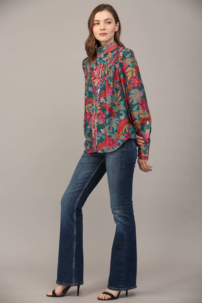 Fall Floral Blouse