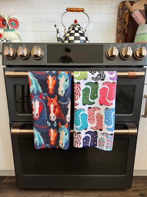 Laurice: Double-Sided Hand Towel (presale will ship April): Blue / 17x27 in / Hand Towel