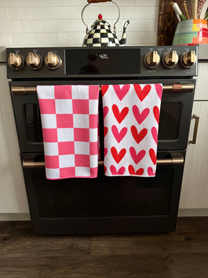 Heart Towel: Double-Sided Hand Towel: White / 17x27 in / Hand Towel