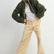 Load image into Gallery viewer, High Pile Fleece Puffer Jacket - BMJ7831: OLIVE / TAUPE / S
