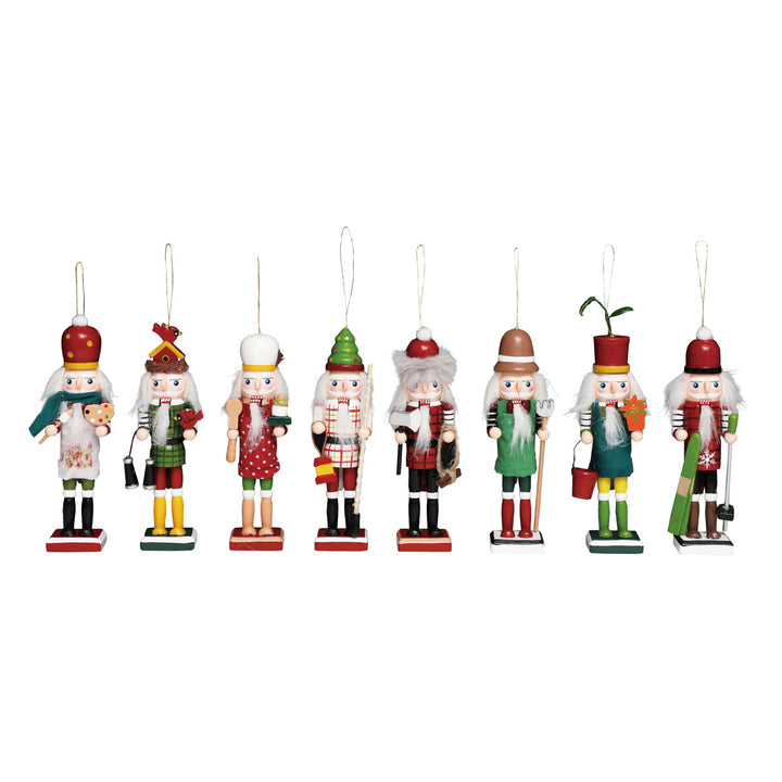 6"H Pine Wood Nutcracker, Multi Color, 8 Styles ©
