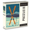 Load image into Gallery viewer, 1000 PIECE PUZZLE Colorado, Crossed Skis, Letterpress
